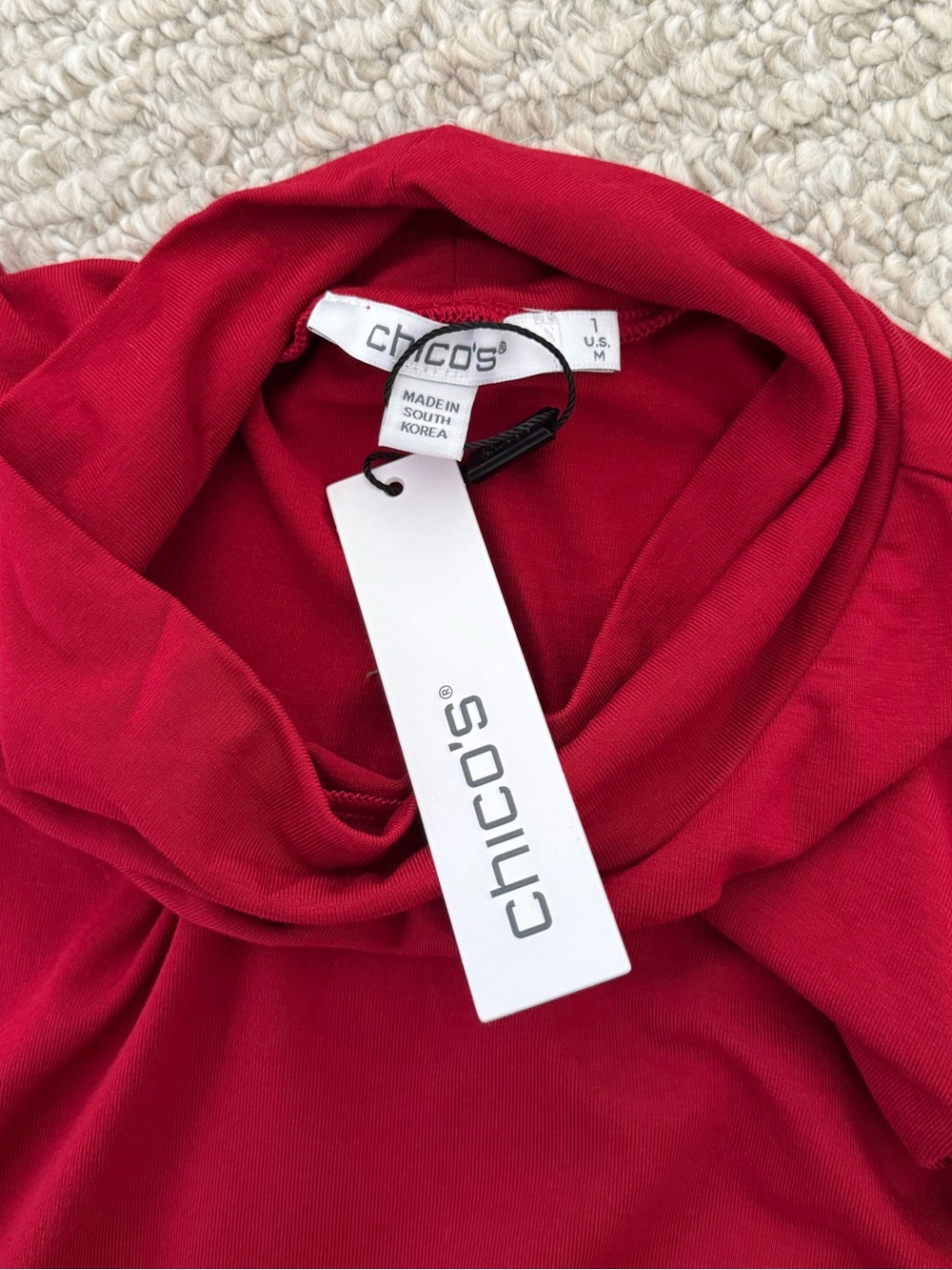 Chico’s Red Turtleneck Top - Picture 4 of 5